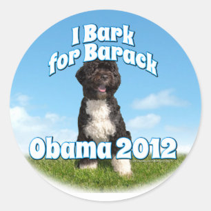 Ich belle für Barack, BO der erste Hund Obama Runder Aufkleber