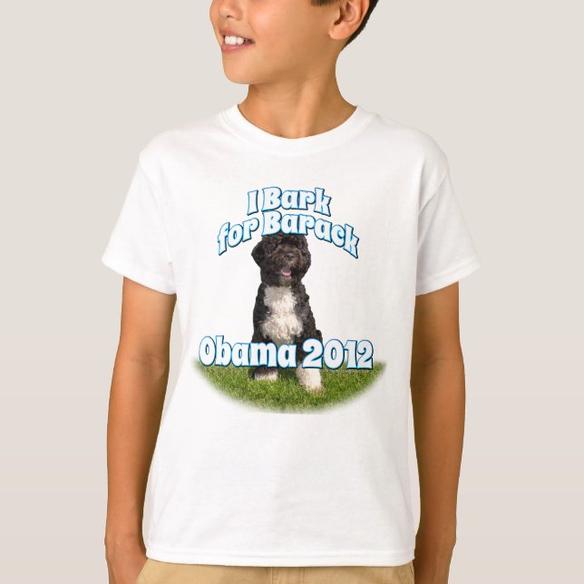 Ich belle für Barack, BO der erste Hund Obama T-Shirt (Vorderseite)