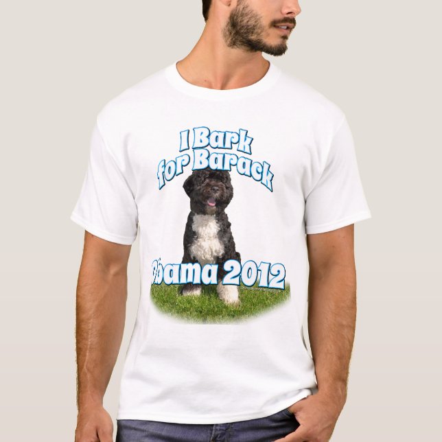 Ich belle für Barack, BO der erste Hund Obama T-Shirt (Vorderseite)
