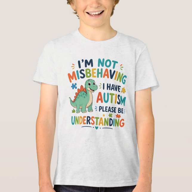 Ich benehme mich nicht schlecht, ich habe Autismus Tri-Blend Shirt (Vorderseite)