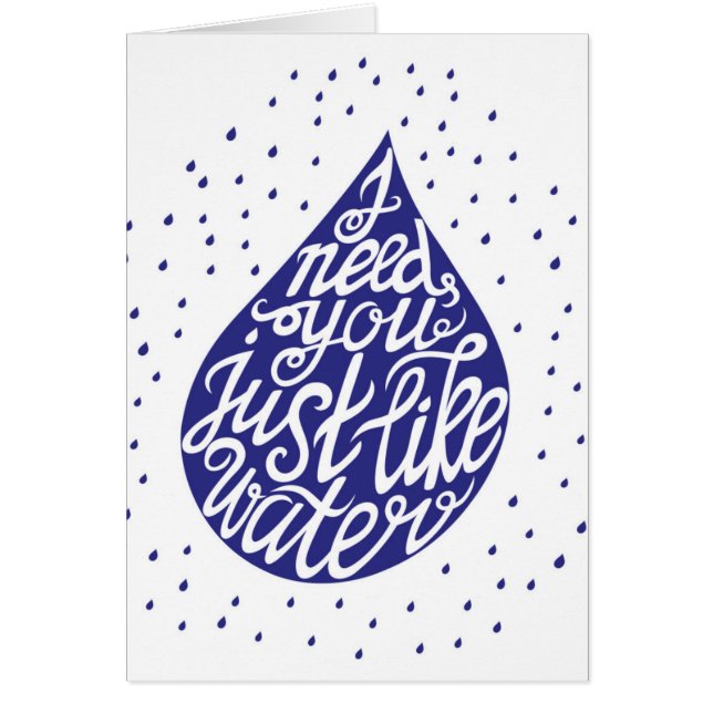 Ich benötige Sie gerade wie Wasser (Vorne)