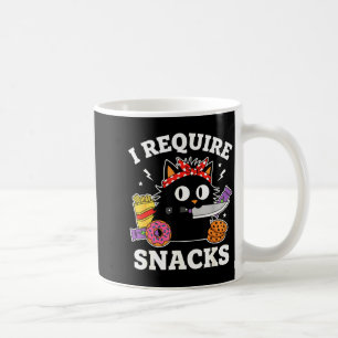 Ich benötige Snacks Lustiges Katzenliebhaber-Meme Kaffeetasse