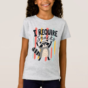 Ich benötige Snacks Lustiges Waschbär-Design T-Shirt