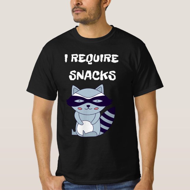 Ich benötige Snacks Raccoon T-Shirt (Vorderseite)
