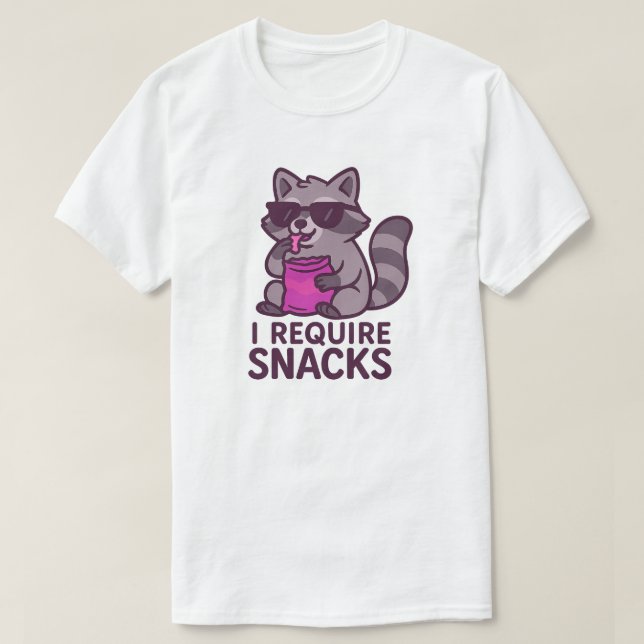 ICH BENÖTIGE SNACKS T-Shirt (Design vorne)