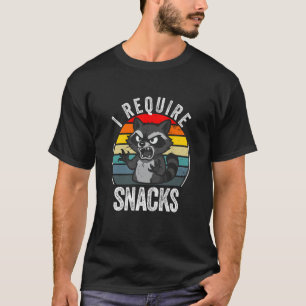 Ich benötige Snacks T-Shirt Cowboy Waschbär Foodie