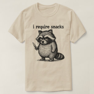 Ich benötige Snacks Waschbär Übergrößen-Funny-Ti T-Shirt