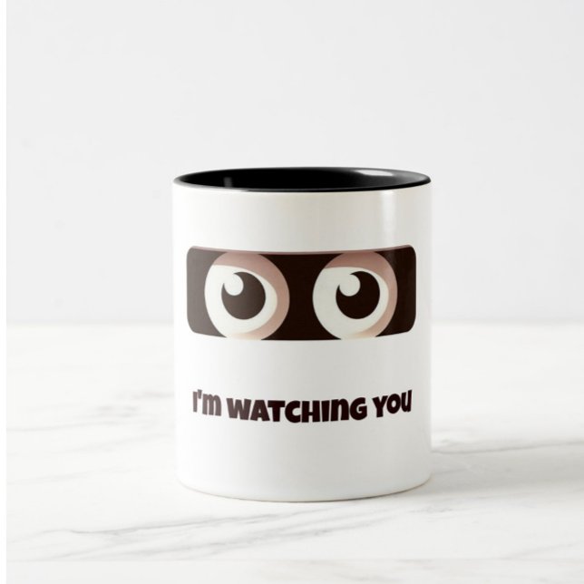Ich beobachte dich - Funny Eyes Tasse (Von Creator hochgeladen)