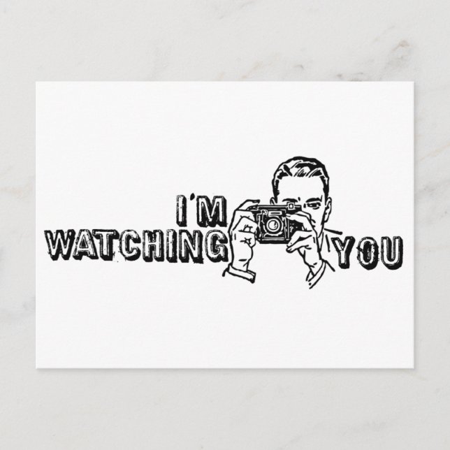 Ich beobachte dich postkarte (Vorderseite)