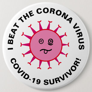 Ich besiege den Corona-Virus Covid-19 Survivor Button