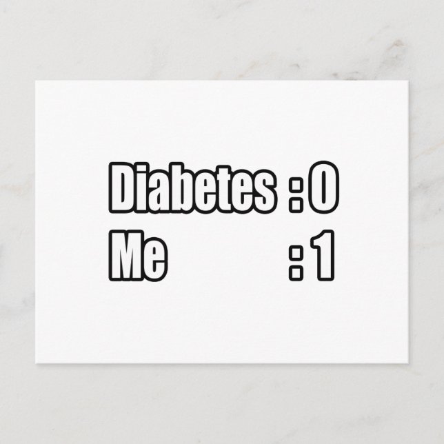 Ich besiege Diabetes (Scoreboard) Postkarte (Vorderseite)