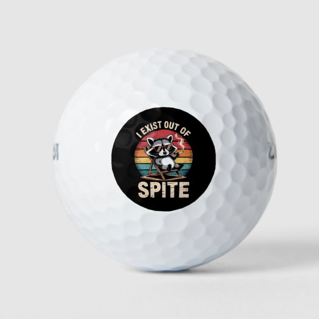 Ich bestehe aus einem spitzigen, lustigen Raccoon  Golfball (Vorderseite)