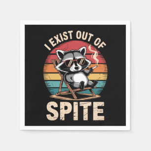 Ich bestehe aus einem spitzigen, lustigen Raccoon Serviette