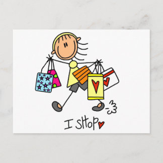Ich bestelle Tshirts und Geschenke Postkarte