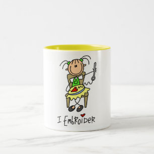 Ich besticke T-Shirts und Geschenke Zweifarbige Tasse