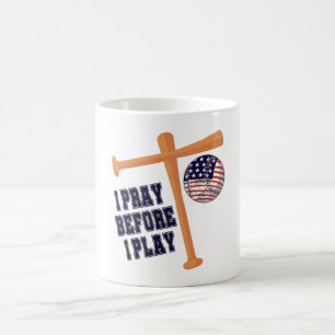 Ich bete, bevor ich Basebal Game spiele Kaffeetasse