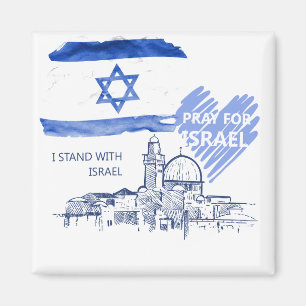 Ich bete für Israel. Ich stehe hinter Israel. Welt Magnet
