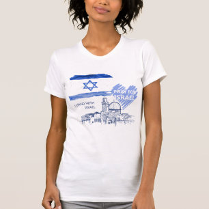 Ich bete für Israel. Ich stehe hinter Israel. Welt T-Shirt