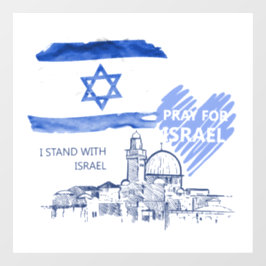Ich bete für Israel und stehe mit Israel. Weltfrie Fensteraufkleber