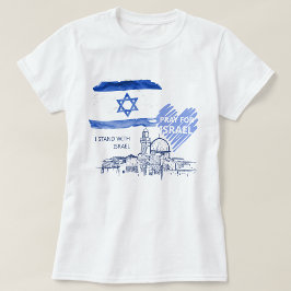Ich bete für Israel und stehe mit Israel. Weltfrie T-Shirt