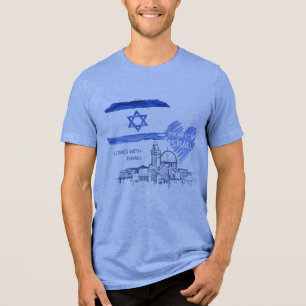 Ich bete für Israel und stehe mit Israel. Weltfrie Tri-Blend Shirt