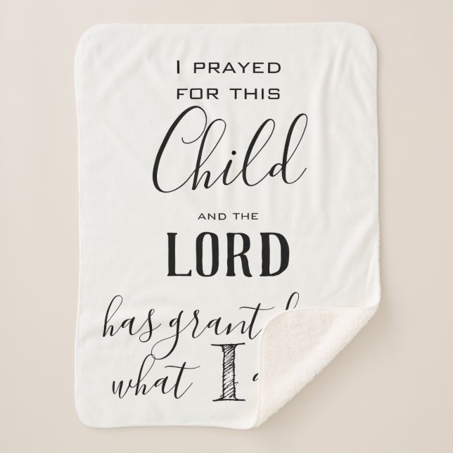 Ich betete für dieses Kind Der Herr hat mir gewähr Sherpadecke (Vorderseite)