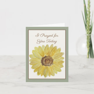 Ich betete heute für dich | Sonnenblumen-Gebetskar Karte