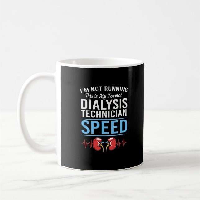 Ich betreibe nicht Dialysis Tech Niere Herzschlag Kaffeetasse (Links)