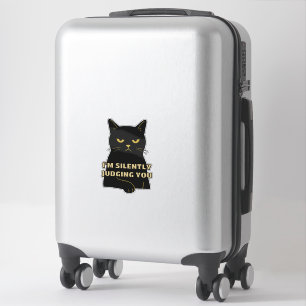 Ich beurteile dich leise - Funny Black Cat Sticker