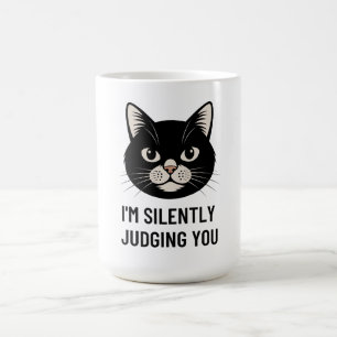 Ich beurteile dich stillschweigend Lustige schwarz Kaffeetasse