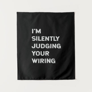 Ich beurteile Ihren Drahtseilmacher schweigend. Wandteppich