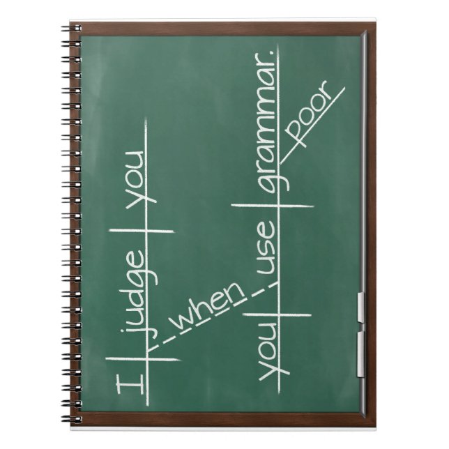 Ich beurteile Sie, wenn Sie schlechte Grammatik Notizblock (Vorderseite)