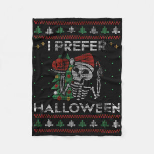 Ich bevorzuge Halloween Skeleton Xmas Familie Merr Fleecedecke