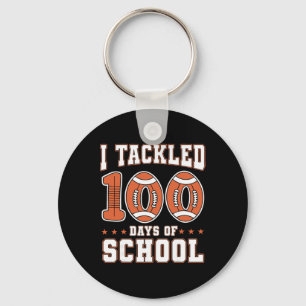 Ich bewältigte 100 Tage Schule Fußll 100. Tag Lehr Schlüsselanhänger