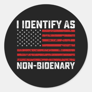Ich bezeichne ihn als nicht bidenary Funny Biden T Runder Aufkleber