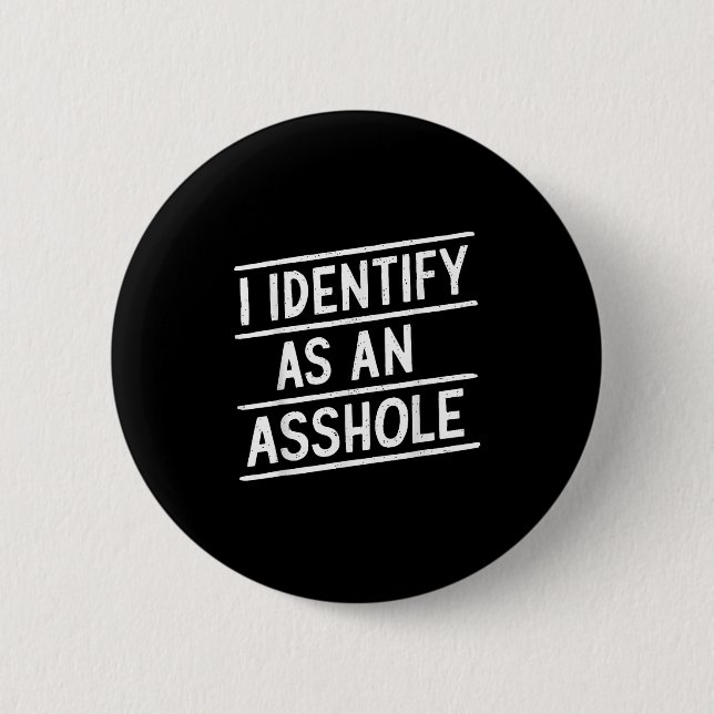 Ich bezeichne mich als eine hölzerne, lustige Sark Button (Vorderseite)
