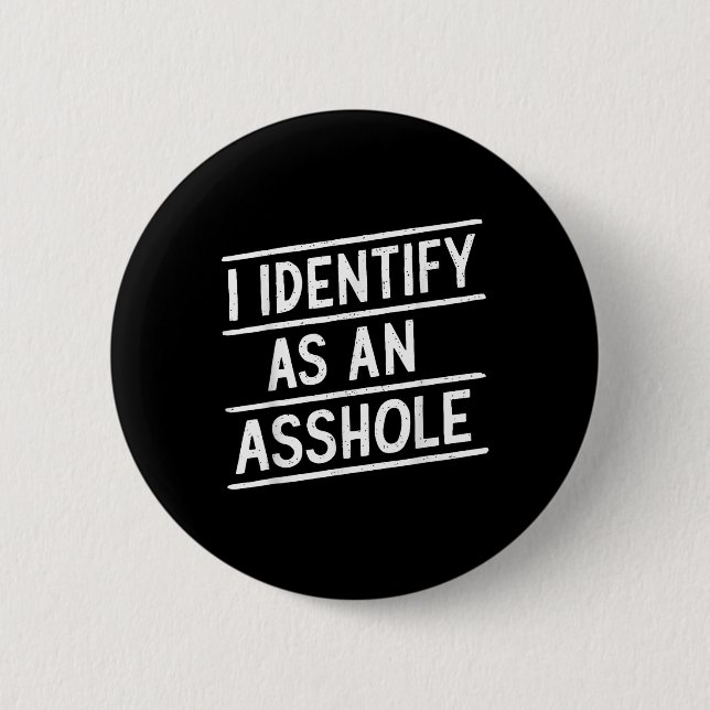 Ich bezeichne mich als eine hölzerne, lustige Sark Button (Vorderseite)