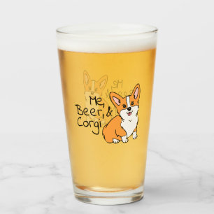 Ich, Bier & Corgi Beer Glas