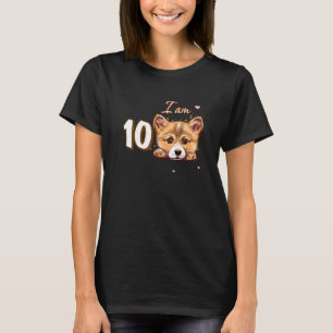 Ich bin 10 Corgi zum 10. Geburtstag Fan T-Shirt
