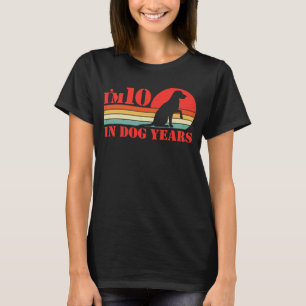 Ich bin 10 in Hundejahren 70. Geburtstag Vintage 7 T-Shirt