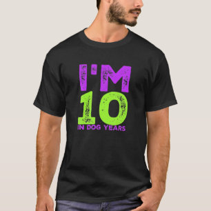 Ich bin 10 in Hundejahren Funny 70. Geburtstagsges T-Shirt