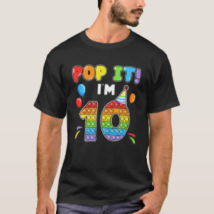 Ich bin 10 Jahre alter Pop Es 10. Geburtstagsballo T-Shirt