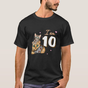 Ich bin 10 Katzen Geschenk für 10. Geburtstag Fang T-Shirt