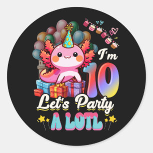 Ich bin 10 Lasst uns viel feiern! 10. Geburtstag S Runder Aufkleber