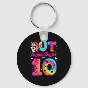 Ich bin 10 Ziffern Tie Dye Peace Out Einstellige G Schlüsselanhänger