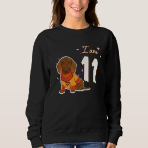 Ich bin 11 Geburtstag Niedliche Dackel Dog Fan Sweatshirt