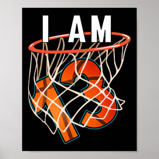 Ich bin 13 Basketball Themed 13. Geburtstagsparty Poster