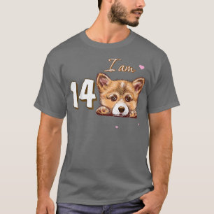 Ich bin 14 Corgi Geschenk für das 14. Geburtstagsg T-Shirt