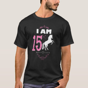 Ich bin 15 Jahre alt Geburtstag Pferdefarm Matchi T-Shirt