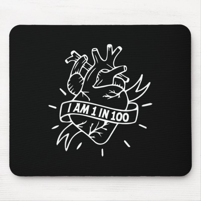Ich bin 1 in 100 Chd Warrior Top Chd angeborenes H Mousepad (Vorne)